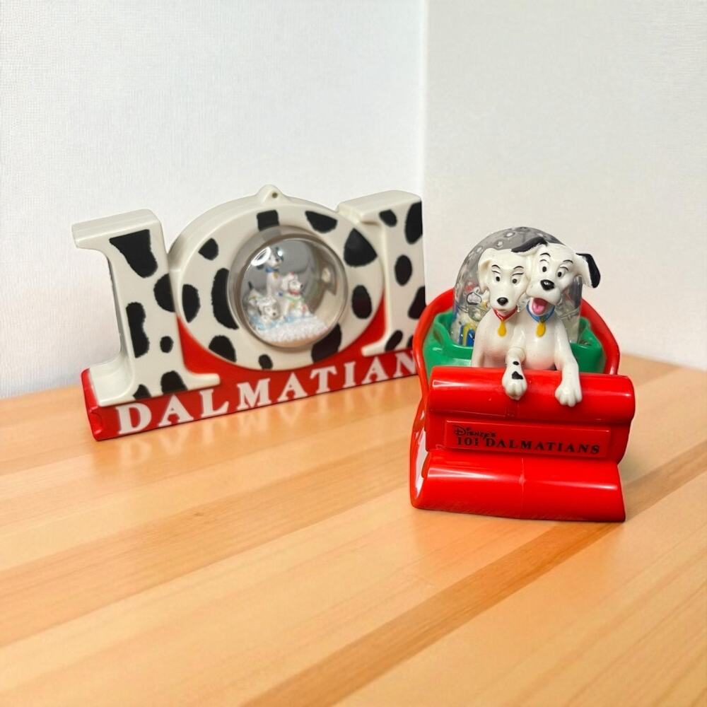 Vintage 1996 McDonald's 101 Dalmatians Snow Globe Lot (x2) | Disney Collectible